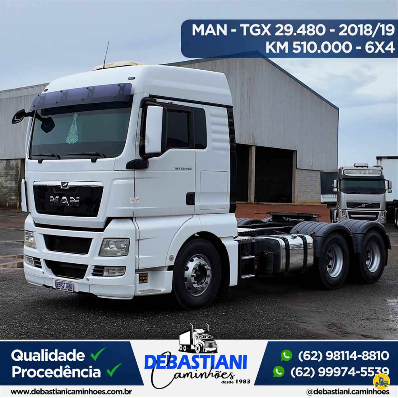 CAMINHAO MAN TGX 29 480 Cavalo Mecânico Cavalo 6x4 Debastiani Caminhões ANAPOLIS GOIAS GO